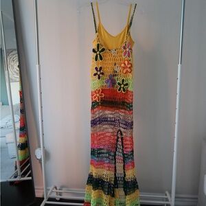 3D Flower Crochet Maxi Dress | Fashion Nova NWT